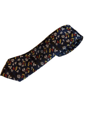 VTG Disney Mickey Mouse Tie Navy Polyester Men’s